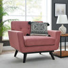 Armchair Accent Chair, Pink, Velvet, Modern, Mid Century Hotel Lounge Cafe