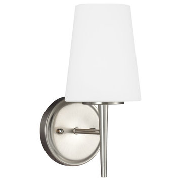 Sea Gull Driscoll 1-Light Bath/Wall Sconce 4140401-962, Brushed Nickel