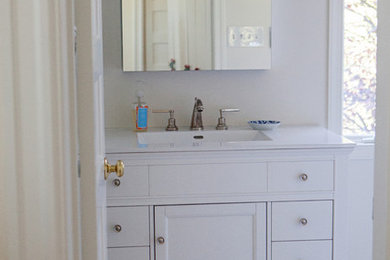 Example of a transitional bathroom design in Raleigh