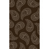 Henna Paisley Pattern Rug in Chocolate and Light Gray