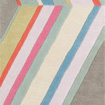 Momeni - Delmar Del-5 Gray Rug, 2'3"x8'0" Runner - Hand-tufted, super-fine, 100% wool rugs provide the perfect medium for The Novogratzes trademark large scale, witty words and phrases, abstract designs and clean lines. Created with bright bold colors, pastels and retro inspired colors.