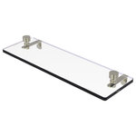 Allied Brass - Foxtrot 16" Glass Vanity Shelf with Beveled Edges, Polished Nickel - Add space and organization to your bathroom with this simple, contemporary style glass shelf. Featuring tempered, beveled-edged glass and solid brass hardware this shelf is crafted for durability, strength and style. One of the many coordinating accessories in the Allied Brass Foxtrot Collection, this subtle glass shelf is the perfect complement to your bathroom decor.