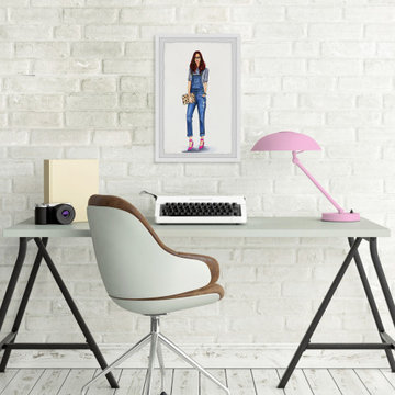 "Denim Overalls" Framed Painting Print
