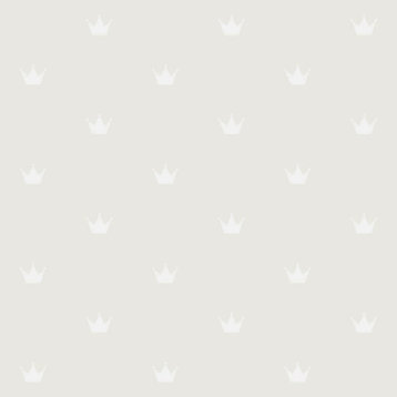 Bea Silver Crowns Wallpaper, Swatch