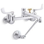 Kohler - Kohler Triton Bowe Service Sink Faucet, Polished Chrome - With a practical design and solid brass construction, Triton Bowe faucets are an exceptional value. This competitively priced Triton Bowe shelf-back service sink faucet features two wristblade lever handles in Polished Chrome.