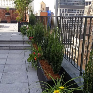 Manhattan Roof Top Garden Design by New York Plantings Garden Designers