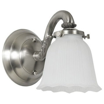 One Light Bath Sconce With Glass