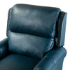 Genuine Leather Cigar Recliner With Nail Head Trim, Turquoise