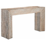 Currey and Company - Currey and Company 3000-0170 Console Table, Whitewash Finish - Made of pieces of reclaimed wood, our Kanor Console Table is a study in textural patina. One of our products built with sustainability in mind, the aged wood console table with its whitewash finish is naturally distressed. We have a number of designs in our Kanor family, each of which has the character and variations of reclaimed wood. Bulbs Not Included, Number of Bulbs: n/a, Max Wattage: n/a, Bulb Type: n/a