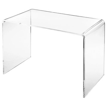 Contemporary Desk, Minimalistic Design With Acrylic Construction & Rounded Edges