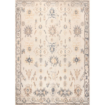 nuLOOM August Machine Washable Tribal Transitional Area Rug, Light Gray, 4' X 6'