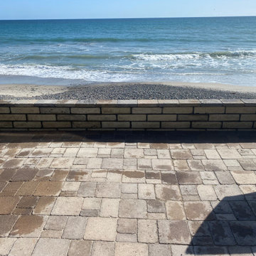 Slump block wall and pavers
