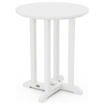 Polywood - Polywood 24" Round Farmhouse Bistro Table, White - This attractive dining table is the perfect size for an intimate dinner for two. POLYWOOD furniture is constructed of solid POLYWOOD lumber that's available in a variety of attractive, fade-resistant colors. It won't splinter, crack, chip, peel or rot and it never needs to be painted, stained or waterproofed. It's also designed to withstand nature's elements as well as to resist stains, corrosive substances, salt spray and other environmental stresses. Best of all, POLYWOOD furniture is made in the USA and backed by a 20-year warranty.