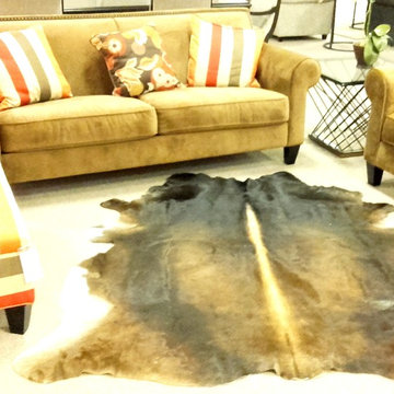 Luxury Premium Cowhide Rug / 5'7" x 6'3" / Handmade / Imported from Europe