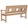 Safavieh Montclair Indoor/Outdoor 3-Seat Bench, Teak Brown
