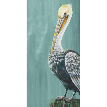"Pelican Landing" Stretched Canvas Wall Art by Karin Grow, 12"x24"