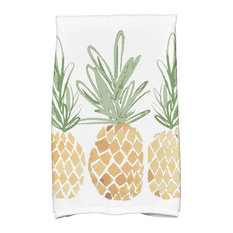Tropical Summer Gold Pineapple Hand Towels Bathroom Soft Fresh Fruit Black White Striped Bath Towel Absorbent Kitchen Dish Towel Home Decor 27.5 X 12