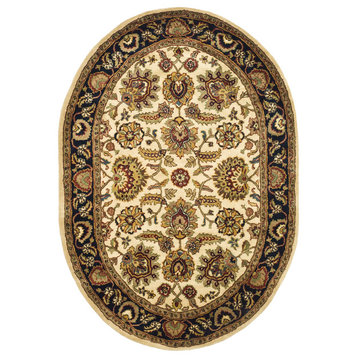 Safavieh Classic Collection CL359 Rug, Ivory/Navy, 7'6"x9'6" Oval