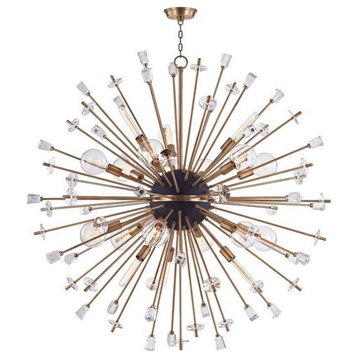 6-W Chandelier - 60 Inches Wide by 60 Inches High-Aged Brass Finish