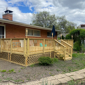 Pressure Treated Deck with Lattice Skirting in Palatine, IL