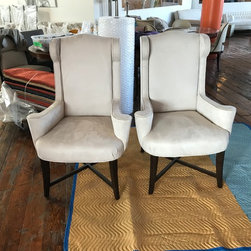 Transitional Neutral Highback Chairs - A Pair - Products