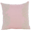 Cotton Linen Single Cushion Sofa Pink 20"x20" Art Deco Beaded, Pink Inspire