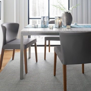 Marble Top/ Stainless Steel Base 48x28 Parsons Dining Table