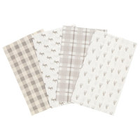 Trend Lab Stag and Moose 4-Pack Flannel Burp Cloth Set