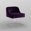 Inspired Home Kolibra Vanity Stool, Upholstered, Purple