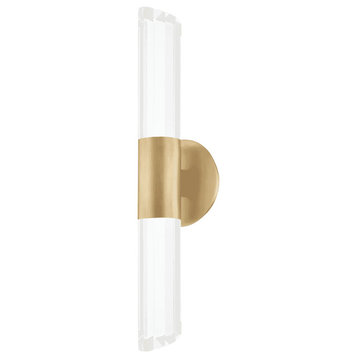 Rowe 2-Light Wall Sconce in Aged Brass