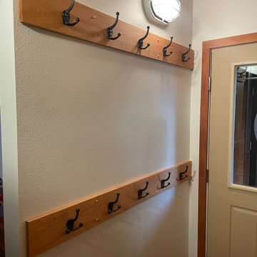Wall mounted coat hooks