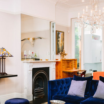 A traditional living room with a splash of contemporary