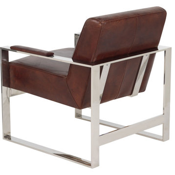 Parkgate Occassional Chair Brown, Silver
