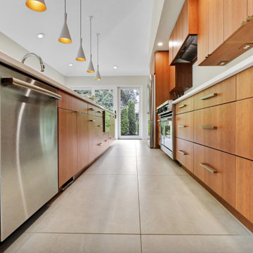 Wood-Mode Custom Modern Cherry Slab Kitchen