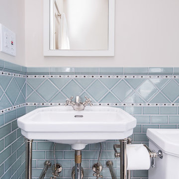 Blue Spanish Revival Bathroom