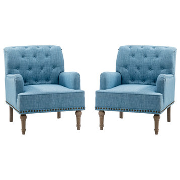 Traditional Armchair, Set of 2, Blue