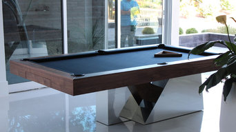 Stilt Pool Table in Walnut and Chrome