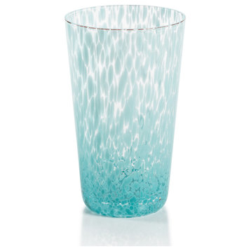 Willa Speckled Highball Glasses, Set of 6, Aqua