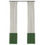Ivory and Emerald Green Linen Color Block Curtain, Single Panel