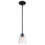 Nuvo Lighting - Nuvo Lighting 60/7280 Bransel - 1 Light Mini Pendant - Bransel; 1 Light; Mini Pendant Fixture; Brushed NiBransel 1 Light Mini Matte Black Clear Se *UL Approved: YES Energy Star Qualified: n/a ADA Certified: n/a  *Number of Lights: Lamp: 1-*Wattage:60w A19 Medium Base bulb(s) *Bulb Included:No *Bulb Type:A19 Medium Base *Finish Type:Matte Black