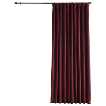 Signature Burgundy Blackout Velvet Curtain Single Panel, 100"x120"