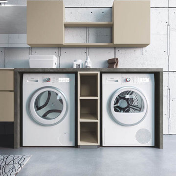 Modern gym with laundry room