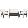 Safavieh Del Mar 4-Piece Indoor-Outdoor Set, Dark Slate Grey