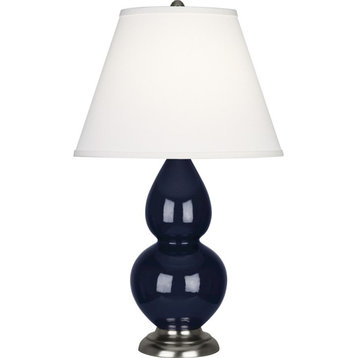 Robert Abbey Small Double Gourd Accent Lamp, Midnight Blue/Silver/Pearl - MB12X