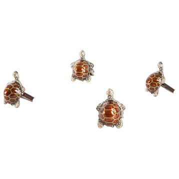 Jeweled Animal Design Napkin Rings, Set of 4, Turtle