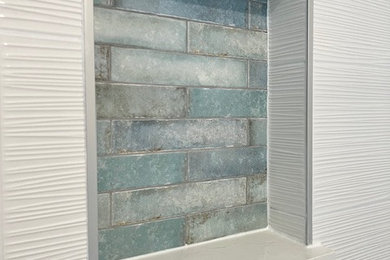 Example of a beach style bathroom design in Denver