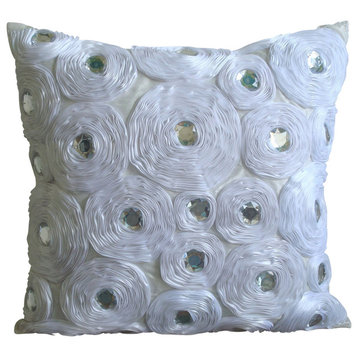 White Pillow Covers Wholesale Silk Toss Pillow Covers, 20"x20", White Heaven