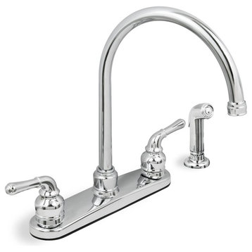 Lead Free Two-Handle Kitchen Faucet With Spray, Chrome