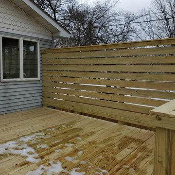 Raised Pressure Treated Pine Deck with Privacy Fence in Oak Park, IL