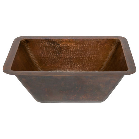 Premier Copper Products LRECDB 17" Rectangle Copper Bathroom Sink